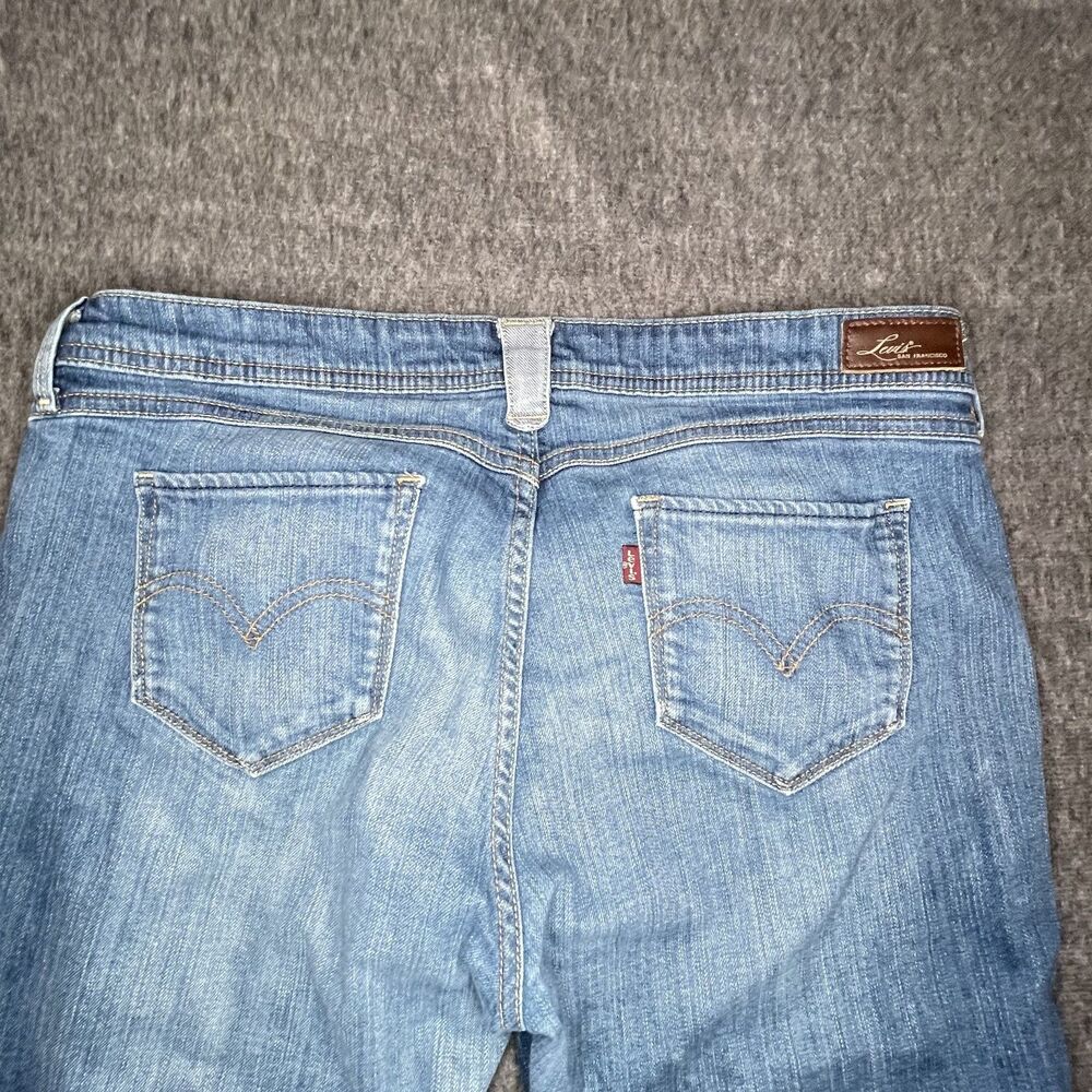 Levis Capri Pant Denim Jeans Cuffed Regular Wash sz 32 Curve Beltloop accents - Picture 12 of 13